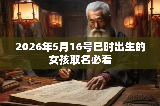 2026年5月16号巳时出生的女孩取名必看