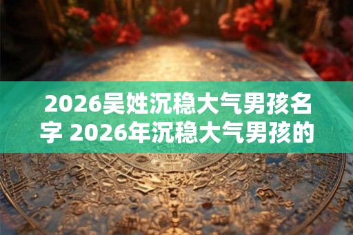 2026吴姓沉稳大气男孩名字 2026年沉稳大气男孩的名字选吴姓合适吗