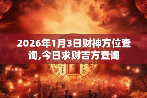 2026年1月3日财神方位查询,今日求财吉方查询