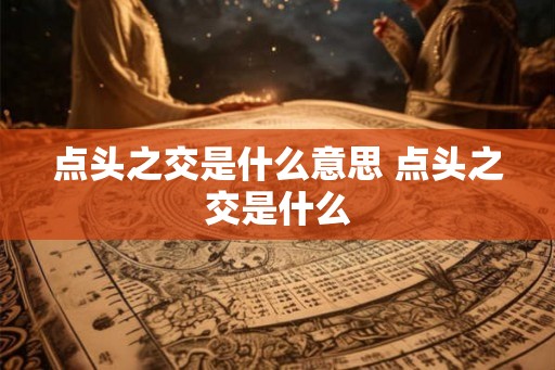 点头之交是什么意思 点头之交是什么