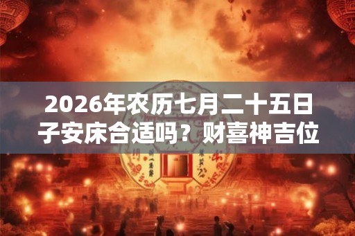 2026年农历七月二十五日子安床合适吗?财喜神吉位在哪? 2026年农历七月二十五日子安床合适吗?财喜神吉位在哪?