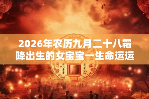 2026年农历九月二十八霜降出生的女宝宝一生命运运势好吗