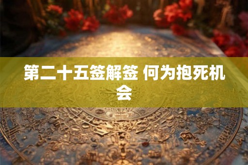 第二十五签解签 何为抱死机会