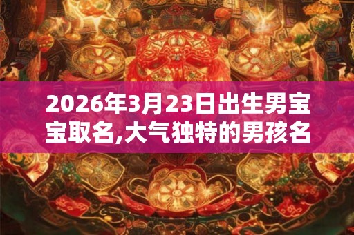 2026年3月23日出生男宝宝取名,大气独特的男孩名字