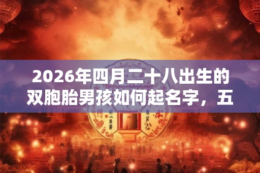 2026年四月二十八出生的双胞胎男孩如何起名字，五行属什么