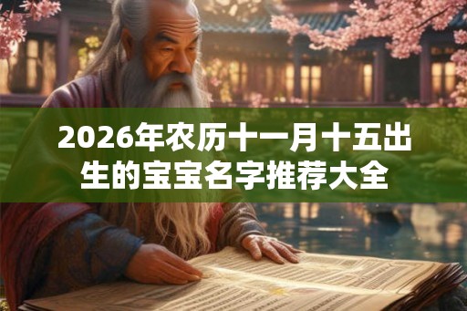 2026年农历十一月十五出生的宝宝名字推荐大全