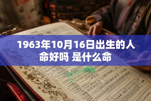 1963年10月16日出生的人命好吗 是什么命 1963年10月16日出生的人命好吗 是什么命