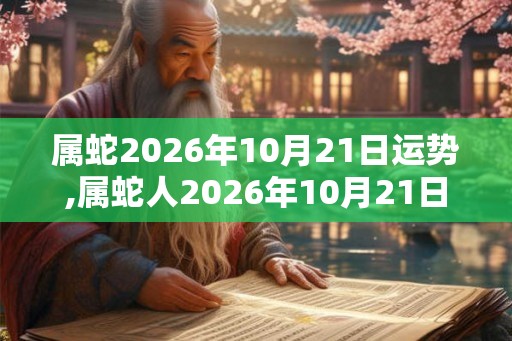 属蛇2026年10月21日运势,属蛇人2026年10月21日财运,生肖蛇2026年10月21日运势