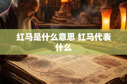 红马是什么意思 红马代表什么
