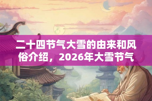 二十四节气大雪的由来和风俗介绍，2026年大雪节气是哪一天？