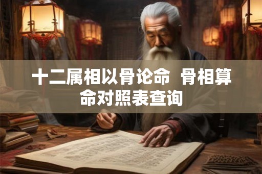 十二属相以骨论命  骨相算命对照表查询