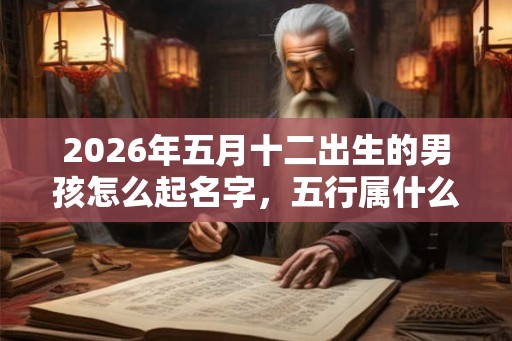 2026年五月十二出生的男孩怎么起名字，五行属什么