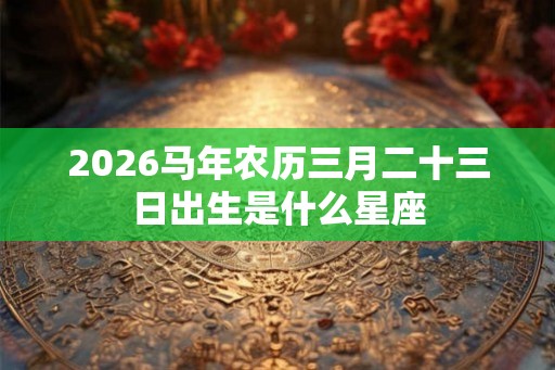 2026马年农历三月二十三日出生是什么星座