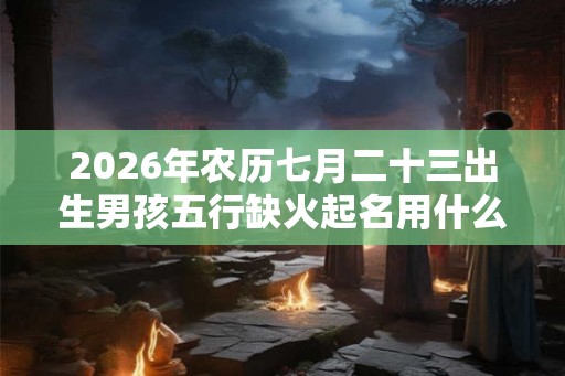 2026年农历七月二十三出生男孩五行缺火起名用什么字？