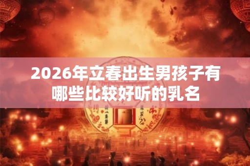 2026年立春出生男孩子有哪些比较好听的乳名