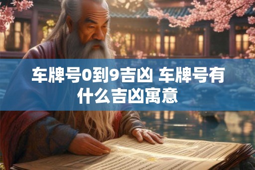 车牌号0到9吉凶 车牌号有什么吉凶寓意