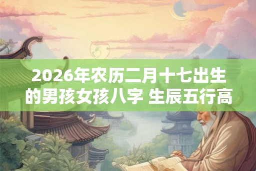 2026年农历二月十七出生的男孩女孩八字 生辰五行高分取名