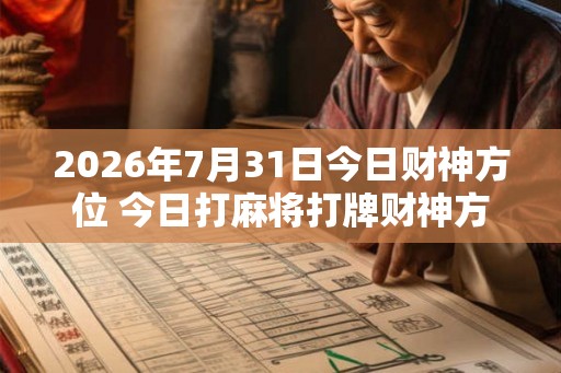 2026年7月31日今日财神方位 今日打麻将打牌财神方位