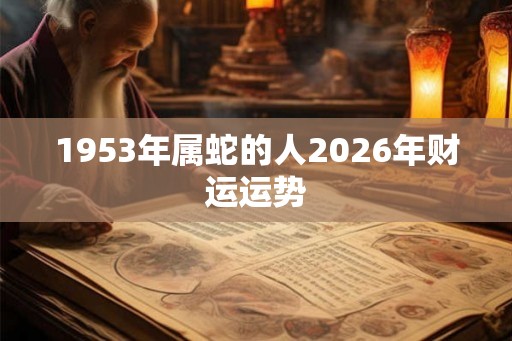 1953年属蛇的人2026年财运运势