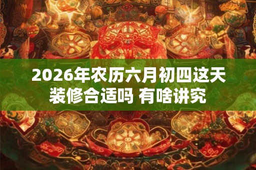 2026年农历六月初四这天装修合适吗 有啥讲究 2026年农历六月初四这天装修合适吗 有啥讲究