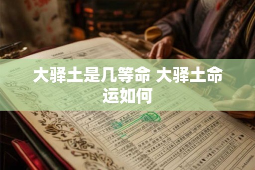大驿土是几等命 大驿土命运如何