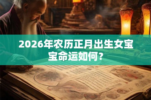 2026年农历正月出生女宝宝命运如何？