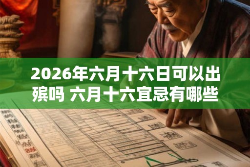 2026年六月十六日可以出殡吗 六月十六宜忌有哪些