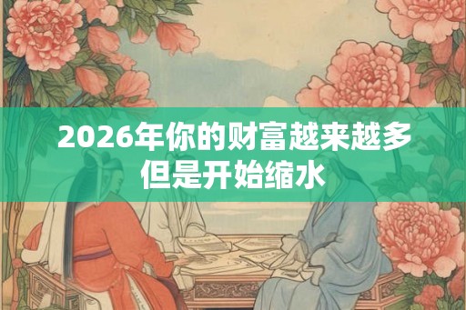 2026年你的财富越来越多但是开始缩水
