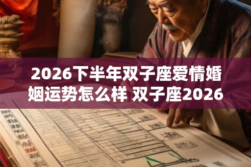 2026下半年双子座爱情婚姻运势怎么样 双子座2026感情运势详解