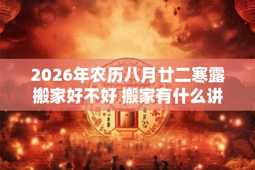 2026年农历八月廿二寒露搬家好不好 搬家有什么讲究和忌讳 2026年农历八月廿二寒露搬家好不好 搬家有什么讲究和忌讳
