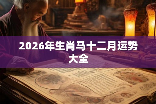 2026年生肖马十二月运势大全