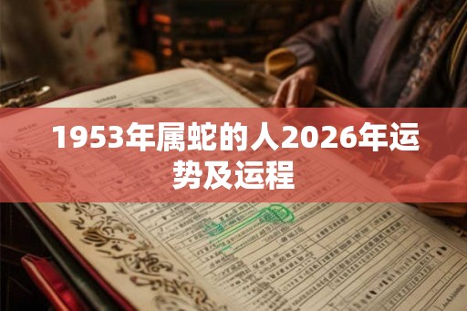 1953年属蛇的人2026年运势及运程