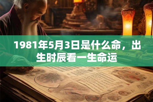 1981年5月3日是什么命，出生时辰看一生命运