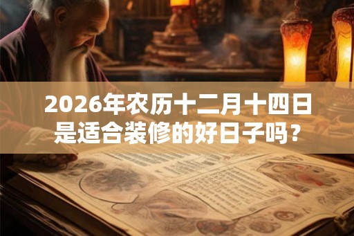 2026年农历十二月十四日是适合装修的好日子吗？