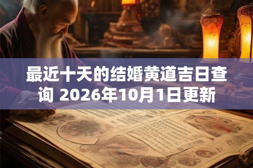 最近十天的结婚黄道吉日查询 2026年10月1日更新