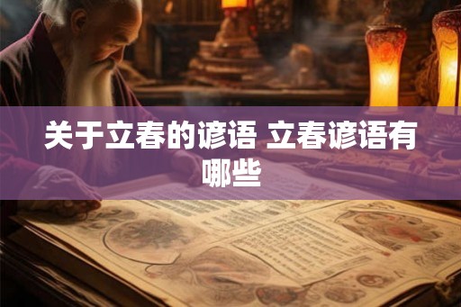 关于立春的谚语 立春谚语有哪些