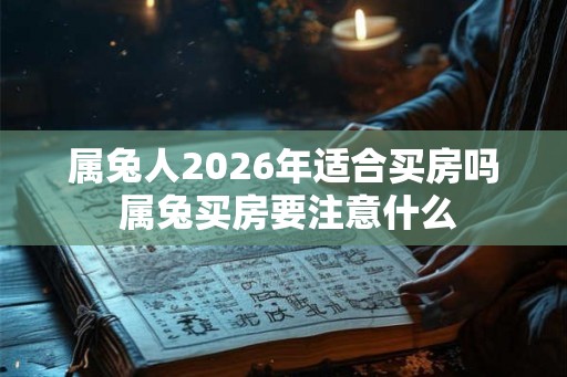 属兔人2026年适合买房吗 属兔买房要注意什么