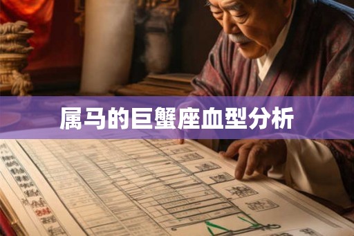 属马的巨蟹座血型分析