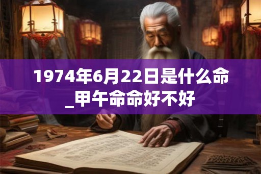 1974年6月22日是什么命_甲午命命好不好