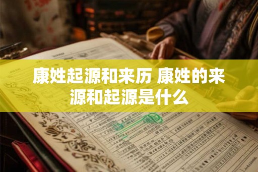康姓起源和来历 康姓的来源和起源是什么