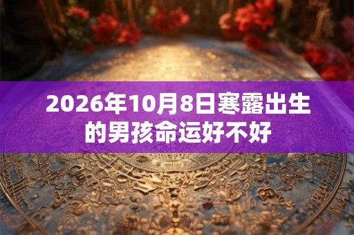 2026年10月8日寒露出生的男孩命运好不好