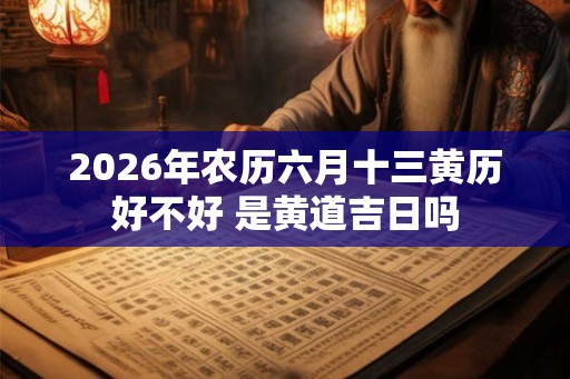 2026年农历六月十三黄历好不好 是黄道吉日吗 2026年农历六月十三黄历好不好 是黄道吉日吗