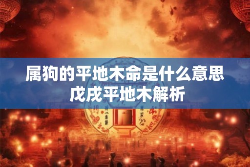 属狗的平地木命是什么意思 戊戌平地木解析