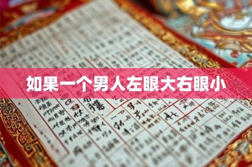 如果一个男人左眼大右眼小