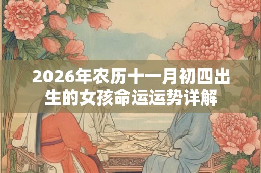 2026年农历十一月初四出生的女孩命运运势详解 2026年农历十一月初四出生的女孩命运运势详解