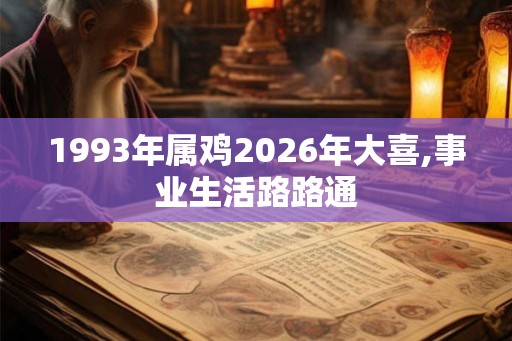 1993年属鸡2026年大喜,事业生活路路通