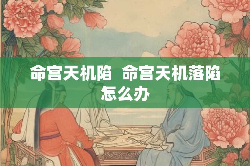 命宫天机陷  命宫天机落陷怎么办