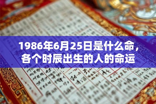 1986年6月25日是什么命,各个时辰出生的人的命运 1986年6月25日是什么命,各个时辰出生的人的命运