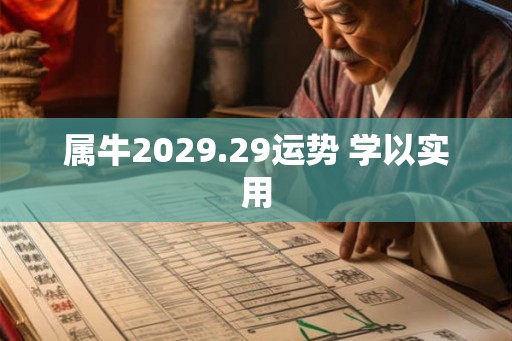属牛2029.29运势 学以实用 属牛2029.29运势 学以实用