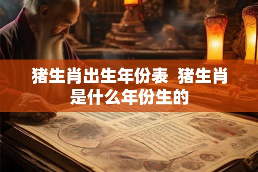 猪生肖出生年份表  猪生肖是什么年份生的